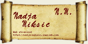 Nadja Mikšić vizit kartica